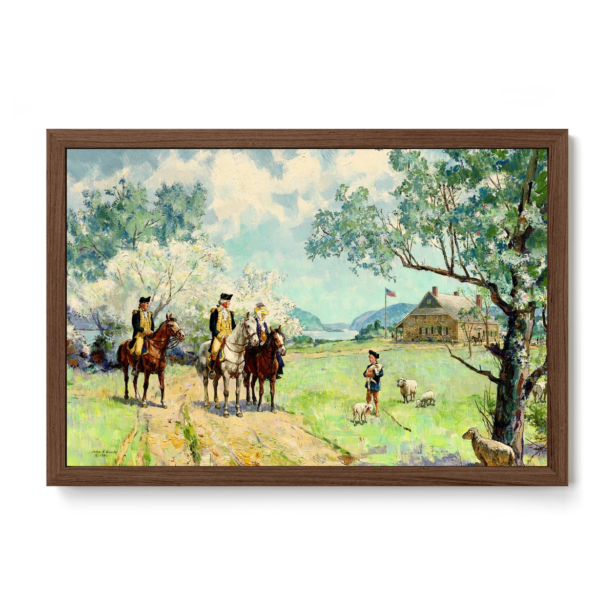 Peace 1783 — A Nation is Born by John F. Gould — Walnut Premium Oak frame
